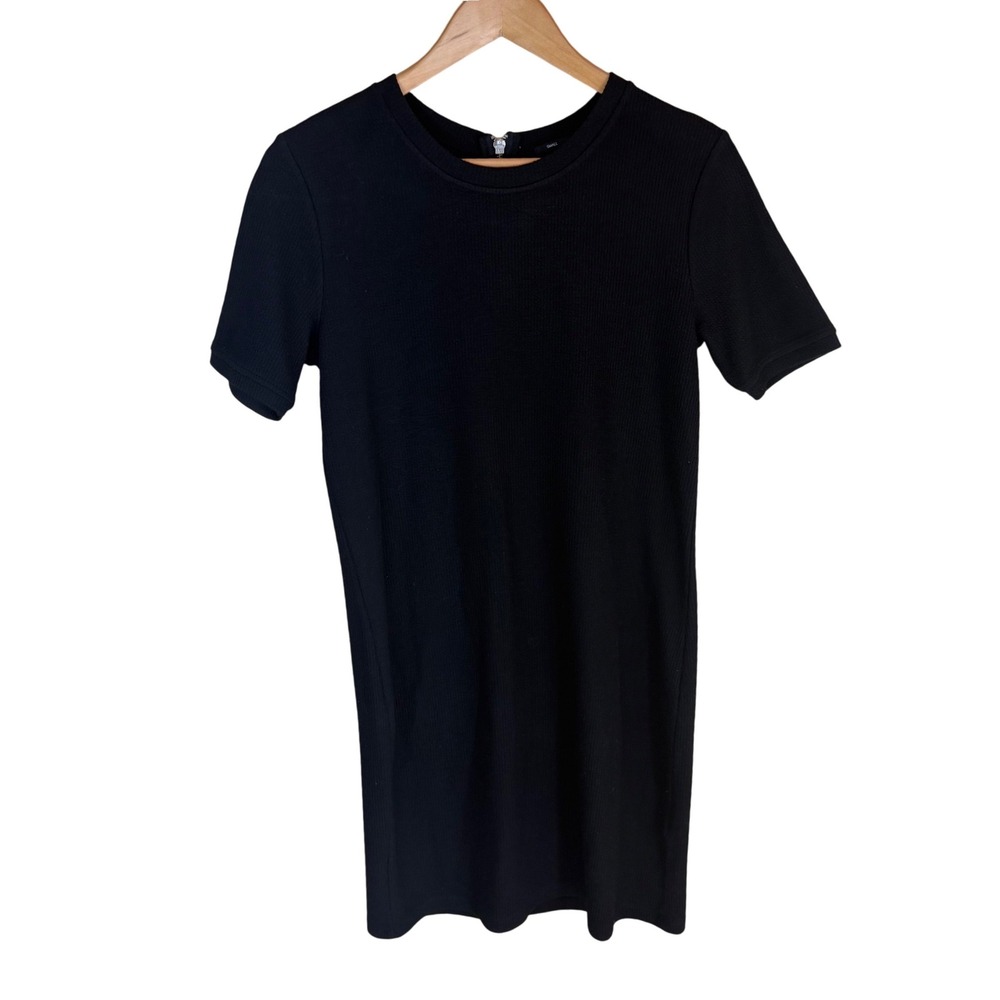 Superdry Boutique de Paris Shift Dress Womens‎ Small Black Excellent Ribbed Knit